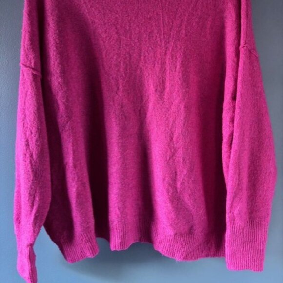 Vince Camuto L Pink Round Neck Sweater Lightweight Bright Bold Casual Ribbed - Picture 6 of 6